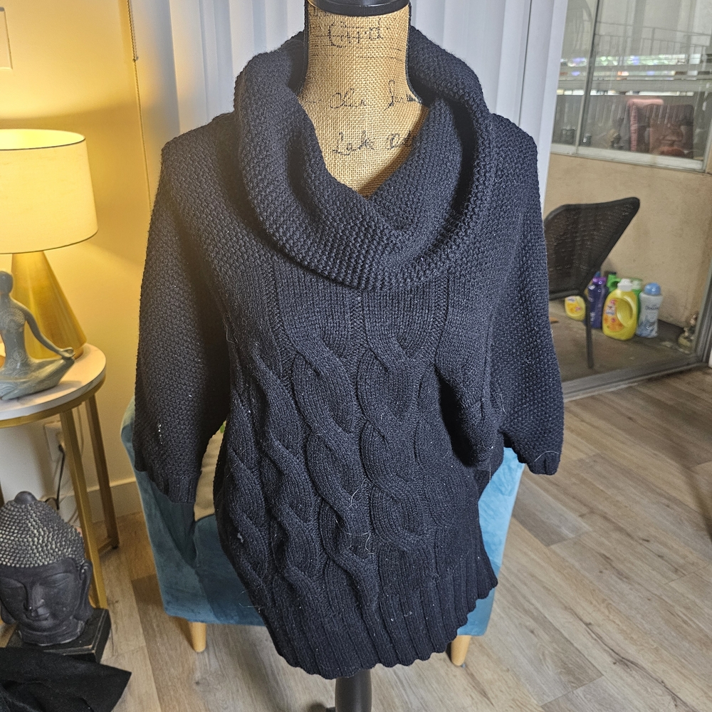 Express Navy Cowl Neck Sweater